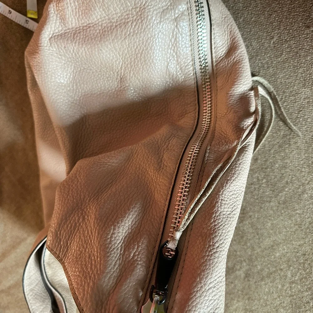 Rebecca Mincoff Cream Leather Hobo Bag
